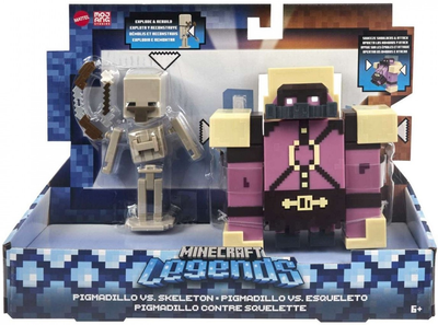 Zestaw figurek Mattel Minecraft Legends - Pigmadillo vs Skeleton (887961978773)