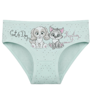 Детские слипы для девочки с принтом Cat Dog - Donella - 4112Y3 - 98-104 см - Светло-бирюзовый