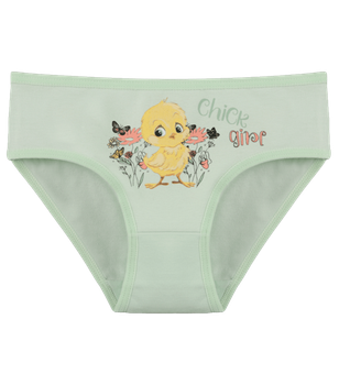 Детские слипы для девочки с принтом Chick Girl - Donella - 4111Y24 - 110-116 см - Светло-зеленый