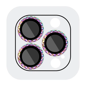 Защитное стекло Epik Metal Shine на камеру (в упак.) для Apple iPhone 13 Pro / 13 Pro Max Сиреневый / Rainbow