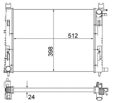 Радиатор охлаждения двигателя Dokker/Logan/Daster/Clio 0.9-1.6 08- MAHLE (CR2166001S)