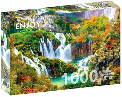 Puzzle Enjoy Wodospady Plitvicer jesienią 68 x 48 cm 1000 elementów (5949194012664)