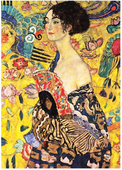 Puzzle Enjoy Gustav Klimt kobieta z wentylatorem 68 x 48 cm 1000 elementów (5949194011285)