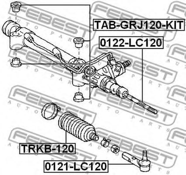 Пильовик рульової рейки Febest (TRKB120)