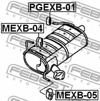 Кронштейн глушителя Febest (MEXB05)