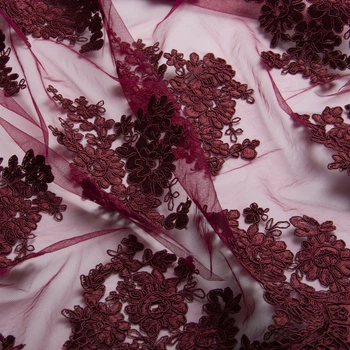 Ткань Гипюр Антонелла бордо 4648257