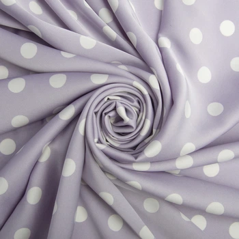 Ткань атлас шелк горошек сер св/бузок 4648047