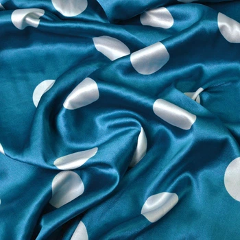 Ткань плательная атлас Горохи maxi мор бриз 4646147