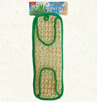 Мочалка Махра крупный Сизаль с ручками 35 см Зеленый - Luffa the Best