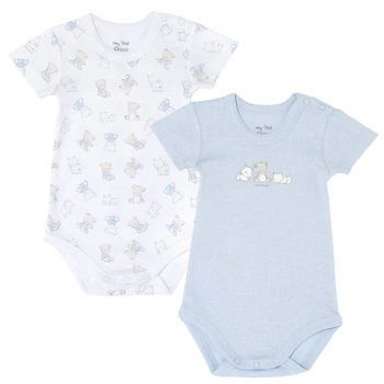 Боди 2 шт для мальчика Chicco 090.11237.021 50 см Белый/Голубой