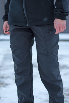 Жіночі тактичні штани Softshell на флісі Чорні Поліція (44)