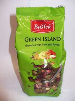 Чай зелений зі шматочками фруктів листовий Bastek green island 100г