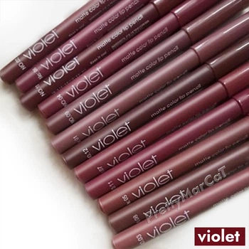 Набор матовых карандашей для губ Violet 12 шт