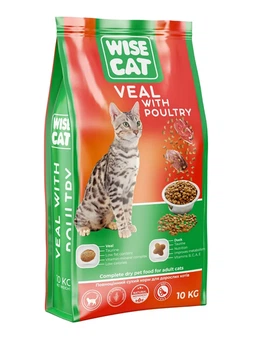 Сухий корм Wise Cat Veal with poultry для кішок Телятина з домашньою птицею 10 кг