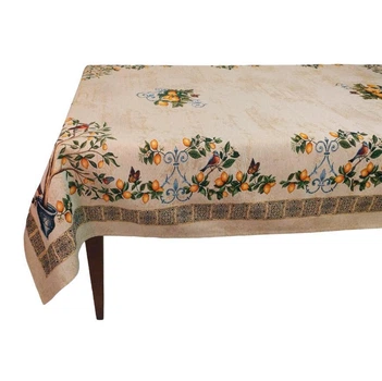 Скатерть с тефлоновым покрытием и рисунком фруктов "Лимонное дерево" Villa Grazia Premium 140x180 см