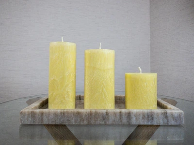 Набір свічок з пальмового воску 4 Seasons Candles Світло жовтий 3 од (8/7, 13/7, 15/6)
