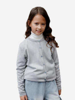 Дитяча кофта на ґудзиках для дівчинки ARTKNIT Дженіс 128-134 см Сіра (4823093458901)