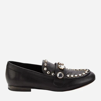 Женские лоферы кожаные Karl Lagerfeld 58046765 37 (6.5) 24 см Черные (1159812606)