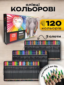 Цветные карандаши для рисования профессиональные 120 цветов