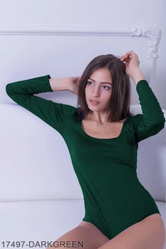 Женское боди Подіум Slim 17497-DARKGREEN XL Зеленый