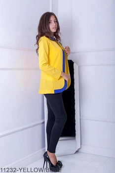 Жіночий піджак-кардиган Подіум Cowl 11232-YELLOW/BLUE M Синежелтый