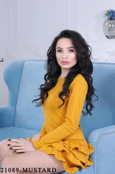 Жіноче плаття Подіум Arisa 21089-MUSTARD S Гірчичний