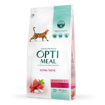 Корм для взрослых кошек Optimeal со вкусом телятины