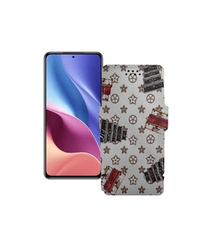 Чохол-книжка з екошкіри для телефону Xiaomi Redmi K40 2021 Луї-Вітон-білий