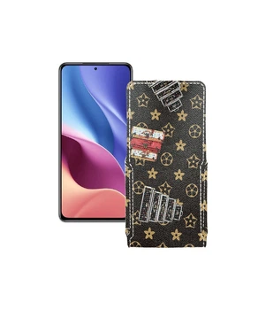 Чохол-фліп з екошкіри для телефону Xiaomi Redmi K40 2021 Луї-Вітон-коричневий
