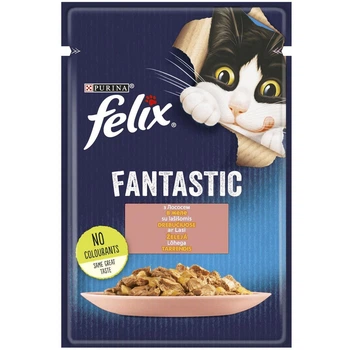 Вологий корм для котів Purina Felix Fantastic з лососем в 85 г 26 шт