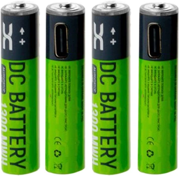 Комплект аккумуляторов DC AAA/USB-C 1300mAh (4 шт) (37755)