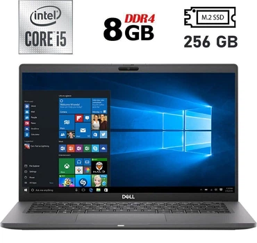 Ультрабук Б-класс Dell Latitude 7410 / 14" (1920x1080) IPS / Intel Core i5-10210U (4 (8) ядра по 1.6 - 4.2 GHz) / 8 GB DDR4 / 256 GB SSD M.2 / Intel UHD Graphics / WebCam / Windows 10 б/у