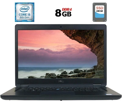 Ноутбук Б-класс Dell Latitude 5490 / 14" (1366x768) TN / Intel Core i5-8250U (4 (8) ядра по 1.6 - 3.4 GHz) / 8 GB DDR4 / 240 GB SSD / Intel UHD Graphics 620 / WebCam / Windows 10 б/у