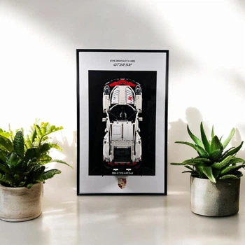 Арт Держатель Рамка на Стену 80x50 см. для Фирменного Конструктора Technic (42096) Porsche 911 RSR / Порше / Type-A