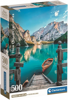 Puzzle Clementoni Compact Braies Lake 500 elementów (8005125355389)