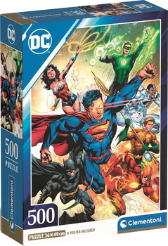 Пазли Clementoni Compact Dc Comics Ліга Справедливості 500 елементів (8005125355310)