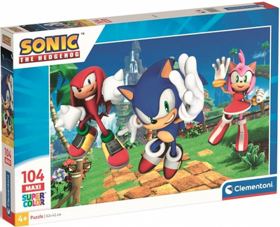 Puzzle Clementoni Maxi Super Kolor Sonic 104 elementy (8005125257645)