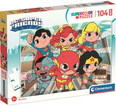 Puzzle Clementoni Maxi Super Kolor Dc Comics Super Friends 104 elementy (8005125257201)