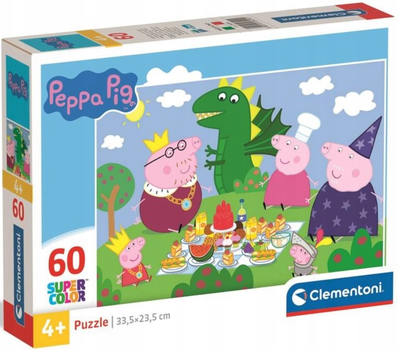 Puzzle Clementoni Super Kolor Peppa Pig 60 elementów (8005125262045)