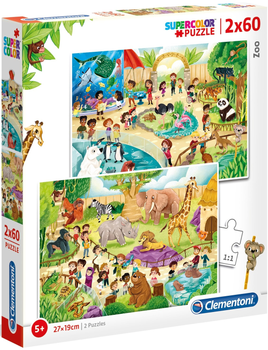 Puzzle Clementoni Super Kolor Zoo 2 po 60 elementów (8005125216031)