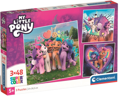 Пазли Clementoni Super Color My Little Pony 3 х 48 елементів (8005125253227)