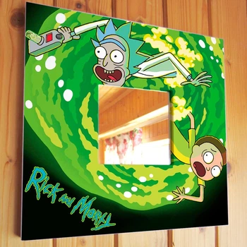 Зеркало "Рик и Морти. Rick and Morty" герои мультсериала, подарок фанату спальню, офис, кафе, бар