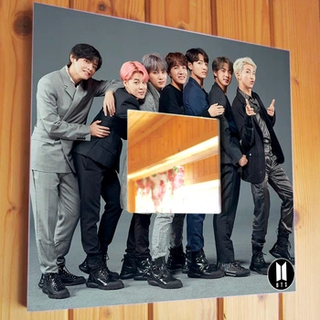 Декоративное зеркало "Группа BTS" для фанатов K-pop музыки, музыкантов, декор украшение интерьера спальни, кафе, бар, клуб