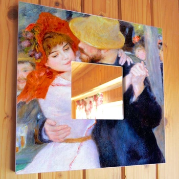Зеркало картина "Танец в Буживале. Художник Пьер Огюст Ренуар" украшение интерьера, декор дома, спальни, галереи