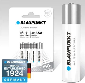 Набор батареек щелочных Blaupunkt Power Alkaline AAA 4 шт (LR03BPO/4CP)