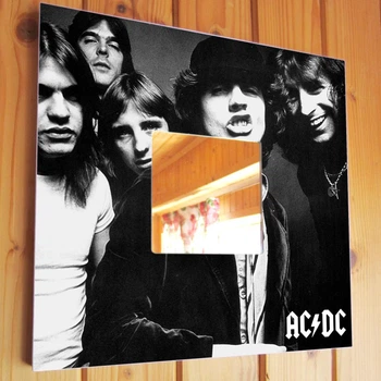 Декоративное зеркало "Группа AC/DC" эксклюзивный подарок для фанатов, музыкантов и любителей рок музыки, украшение в бар