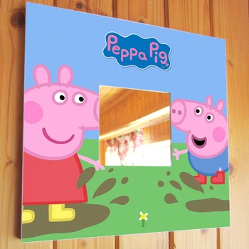 Декоративное зеркало "Свинка Пеппа. Peppa Pig" прикольный подарок ребенку, украшение для детской комнаты