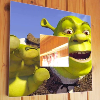 Зеркало "Шрек. Shrek" герои мультфильма, украшение для детской комнаты, спальни, игровой комнаты