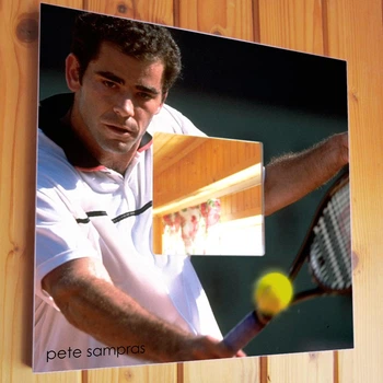 Декоративное зеркало "Теннисист Пит Сампрас. Pete Sampras" для любителей тенниса украшение интерьера для спорт клуба
