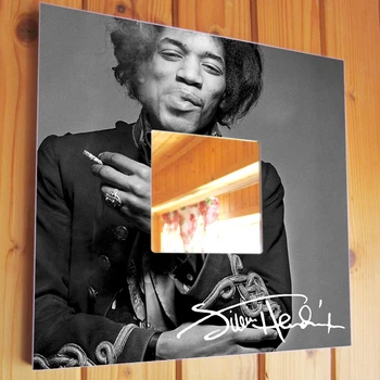 Зеркало "Джими Хендрикс. Jimi Hendrix" подарок для фанатов, рок-музыка, украшение в бар, клуб, спальню